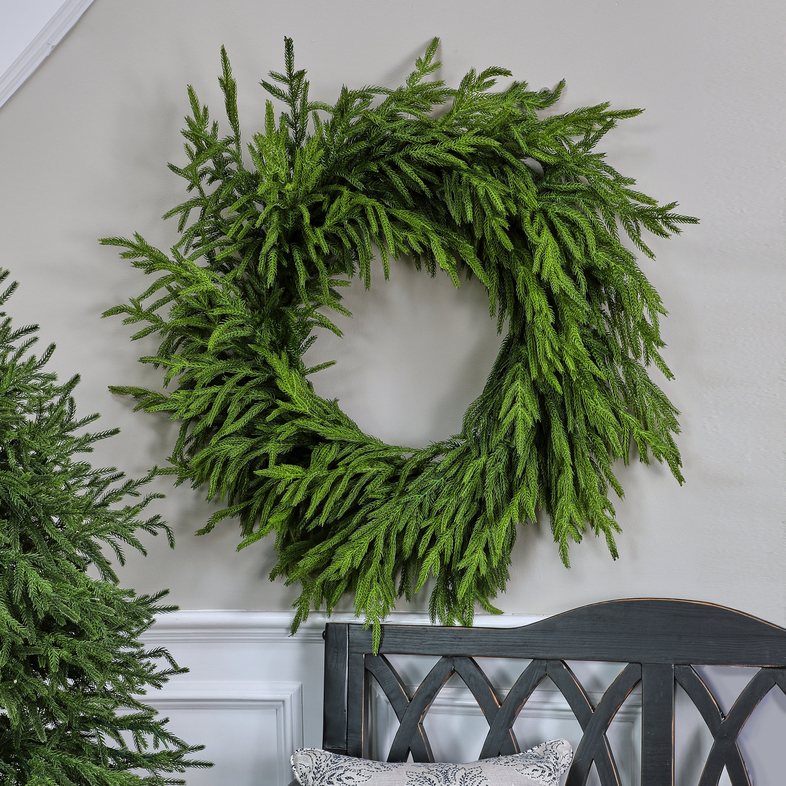 30" Just Cut Natural Touch Norfolk Pine Wreath