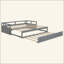 Lit de jour extensible avec couchette, lit de jour en bois avec couchette-601533770