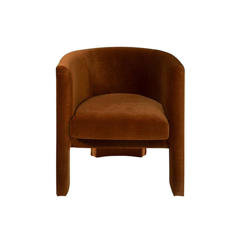 Lansky Barrel Chair, Rust Velvet