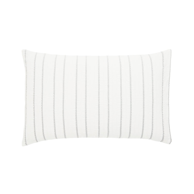 Waffle Stripe Duvet Cover Set, Kingsize Duvet Cover + 2 Pillowcases, Grey Striped