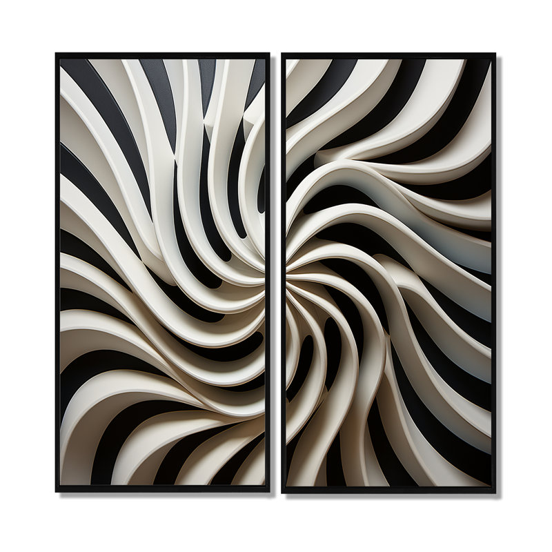 Art mural moderne noir et blanc I, 32" H x 32" W, Black, Framed Print without Mat