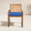 Venice Teak Patio Dining Armchair with Cushion-2076089612