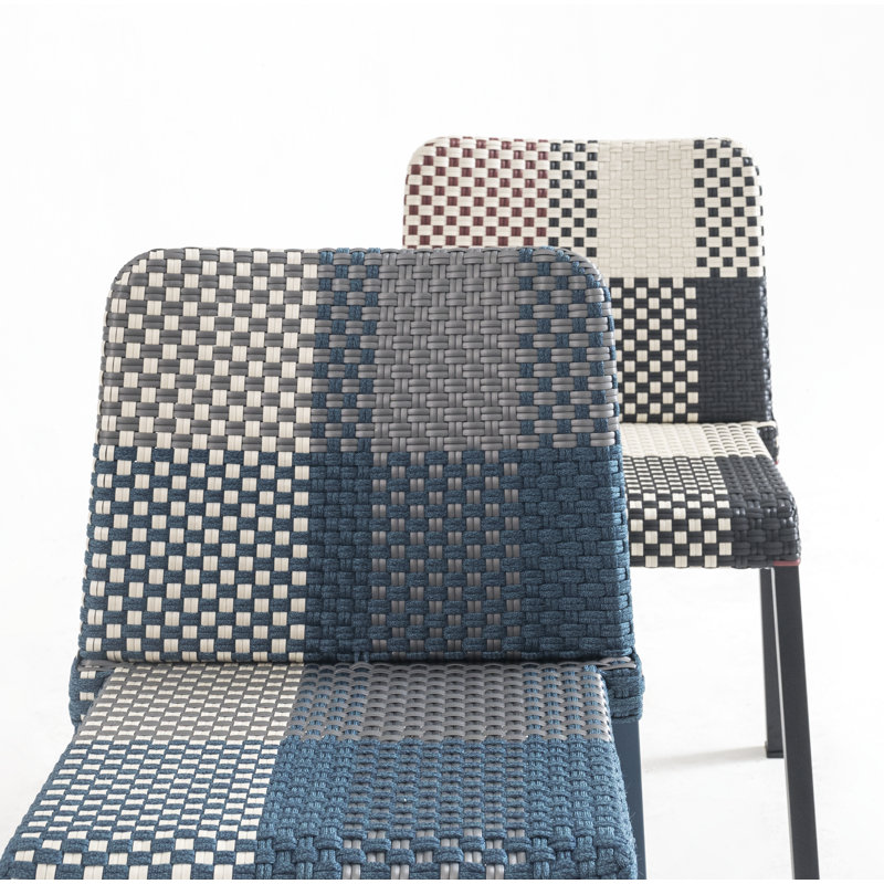 Pixie Outdoor Dining Side Chair, Teal Marine, Oyster/Titanium/Breeze
