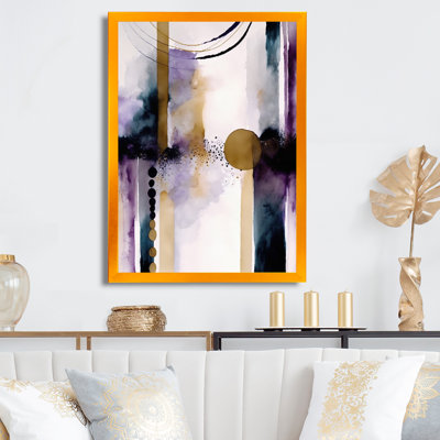 Abstract Geode Geometric Purple And Gold II - Abstract Geometric Wall Art