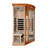 2-Person Indoor FAR Infrared Corner Sauna in Canadian Hemlock with Red Light Therapy, Bluetooth Speaker, Smart Control Panel & Chromotherapy Lighting
