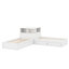 Base de lit en L tout-en-un avec tablettes de rangement, bureau, lit gigogne et lumières DEL-502313521