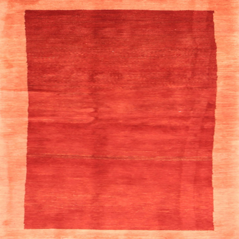 Tapis de zone rouge contemporaine, Carré 5 pi