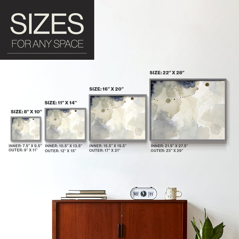 Dried Bergamot in Mist I -Framed Print - Restickable, Grey, 16" H x 20" W
