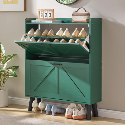 Armoire à chaussures avec rangement pour le hall d'entrée et 2 tiroirs rabattables