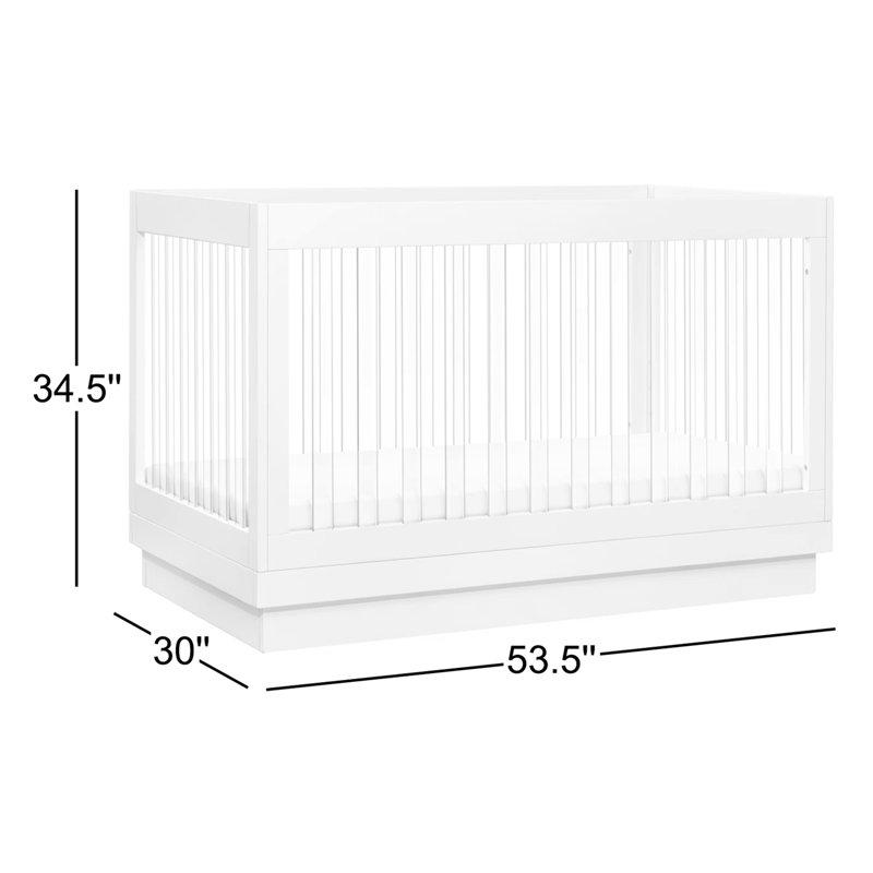 Harlow 3-in-1 Convertible Crib, Washed Natural/Acrylic