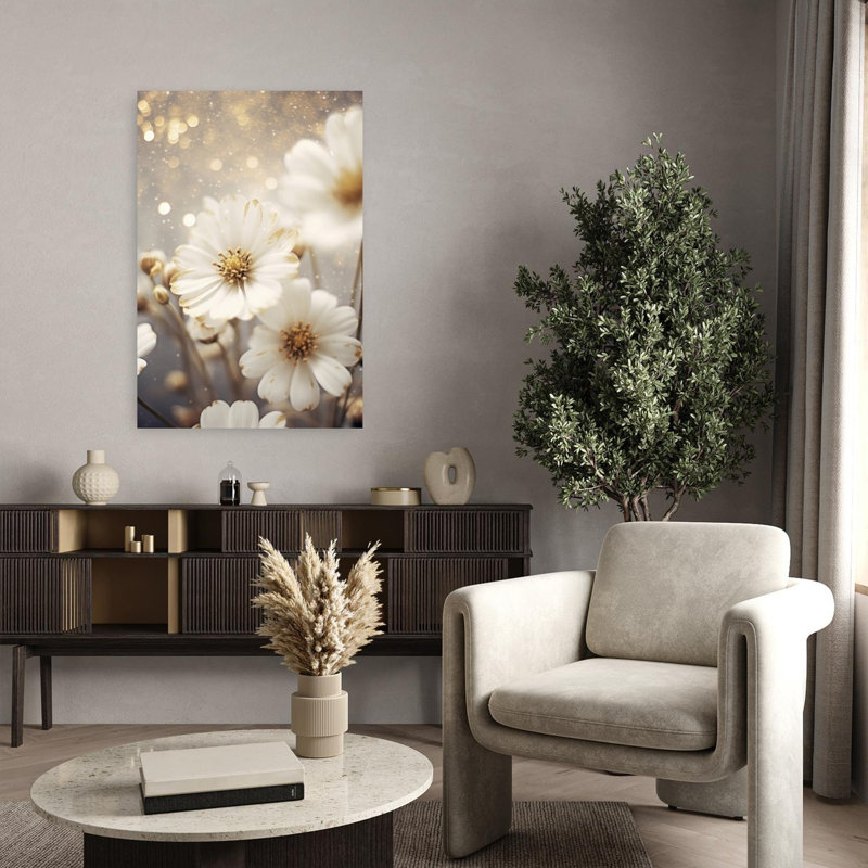 Pétales sous les étoiles, fleur délicate, élégante et éthérée, impression d'art mural nature, H 36 po x l 24 po