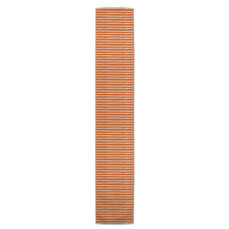 Vancouver Sketch Stripes Table Runner, Orange, 90" x 16"