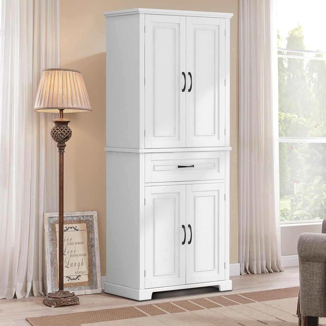 Bretten Modern Style Freestanding Linen Tall Bathroom Storage Cabinet with Anti-tilt Device and Drawers, Shelves, Storable Cabinet Doors For Bathroom, Bedroom, Living Room, Kitchen Red Barrel Studio® 