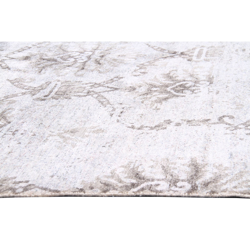 Tapis beige / gris en laine noué à la main Damask