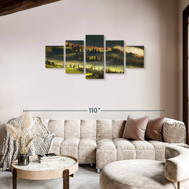 Rurale toscane matinale, H 34 po x l 74 po