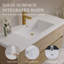 Meuble-lavabo mural 48 po avec lavabo, meuble de rangement flottant avec comptoir en résine de pierre et tiroirs à fermeture en douceur, chêne naturel entièrement assemblé