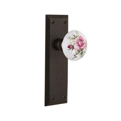 Plaque de porte en porcelaine blanche New York