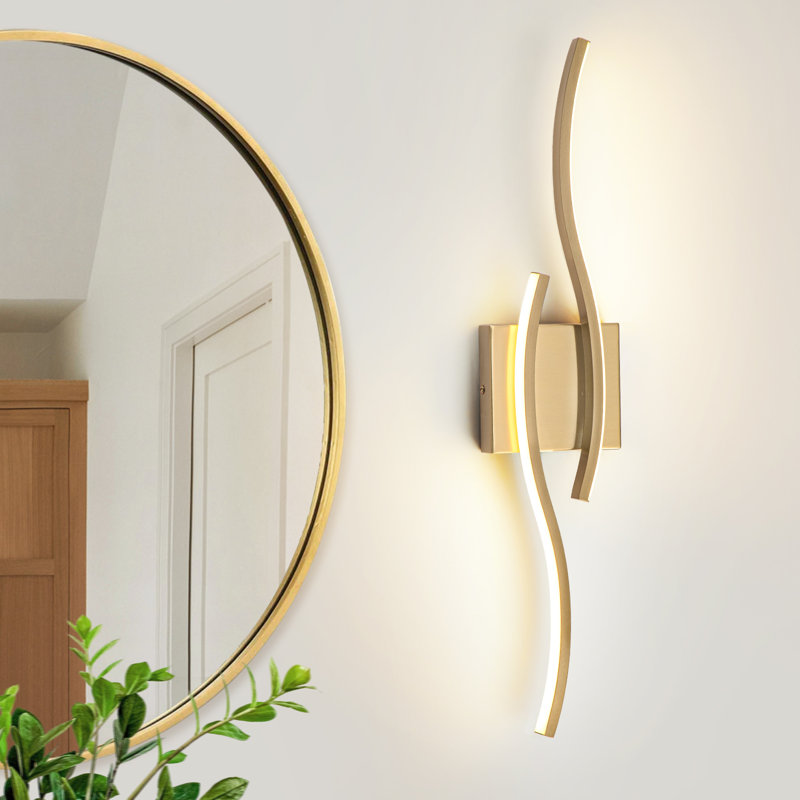 Éclairage pour meuble-lavabo à 2 lumières DEL à intensité variable Keyaan, Or, 3000 K