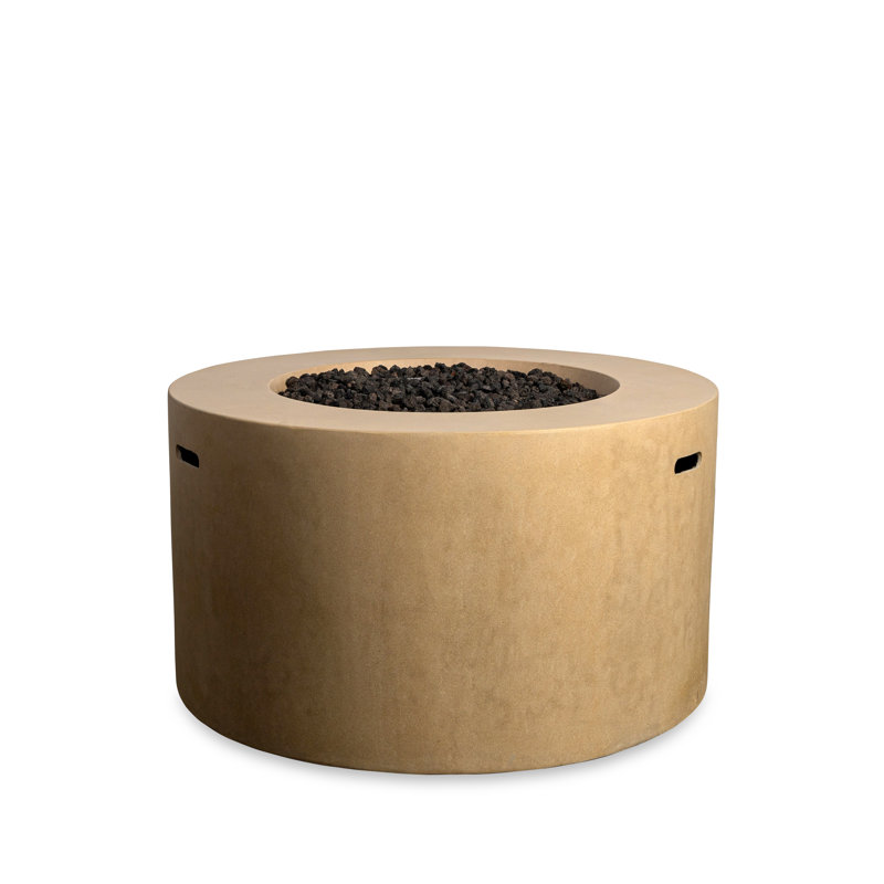 Mason 42" Round Concrete Propane Gas Fire Pit with Access Door, Beige