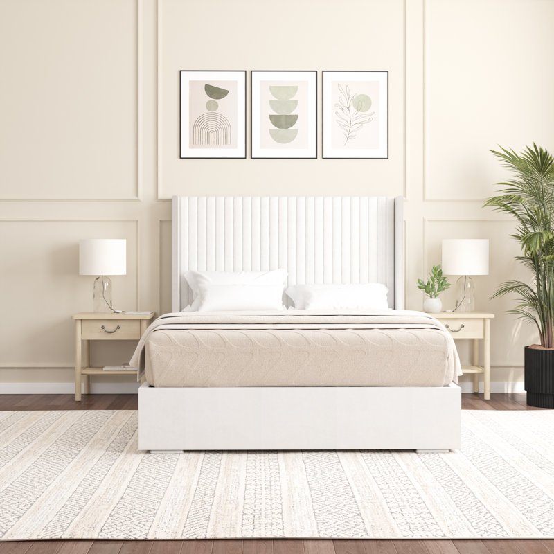 Shelton Upholstered Bed Frame, Super King (6'), White