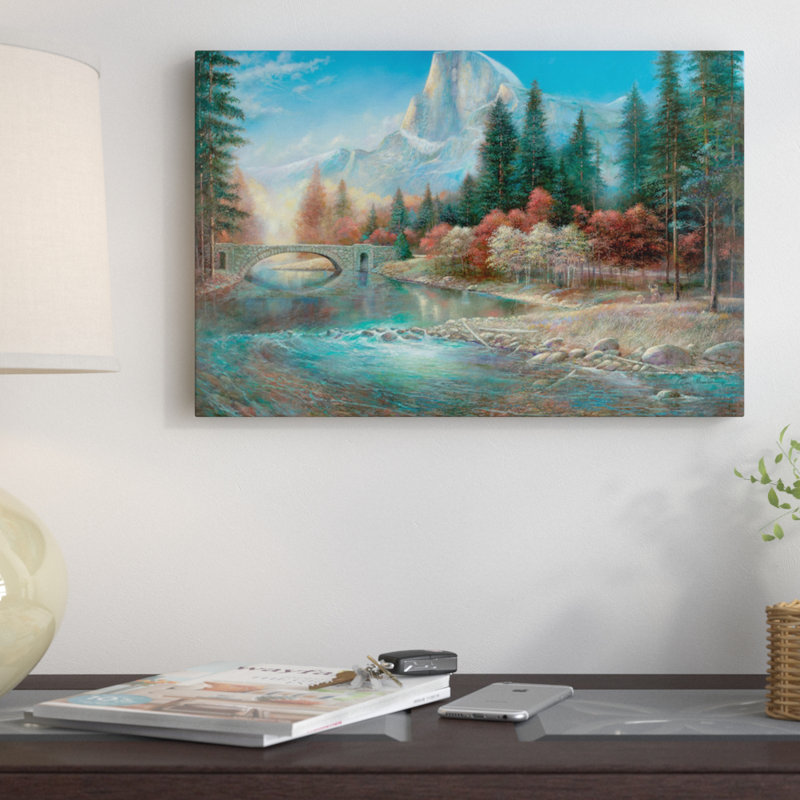 «Yosemite» par Ruane Manning - reproduction d'art sur toile tendue, H 18 po x l 26 po x P 1,5 po, Toile avec cadre noir
