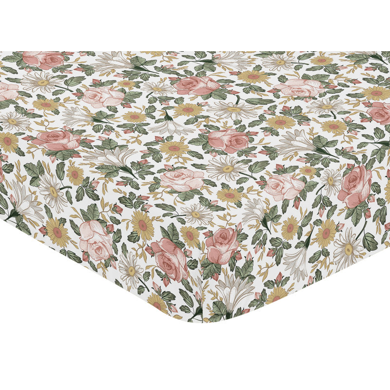 Drap-housse pour lit de bébé Vintage Floral