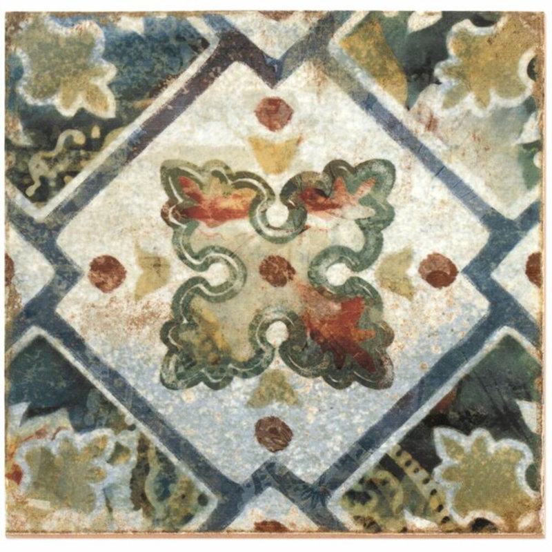 Angela Harris Dunmore 8x8 Polished Hand Painted Look Ceramic Tile