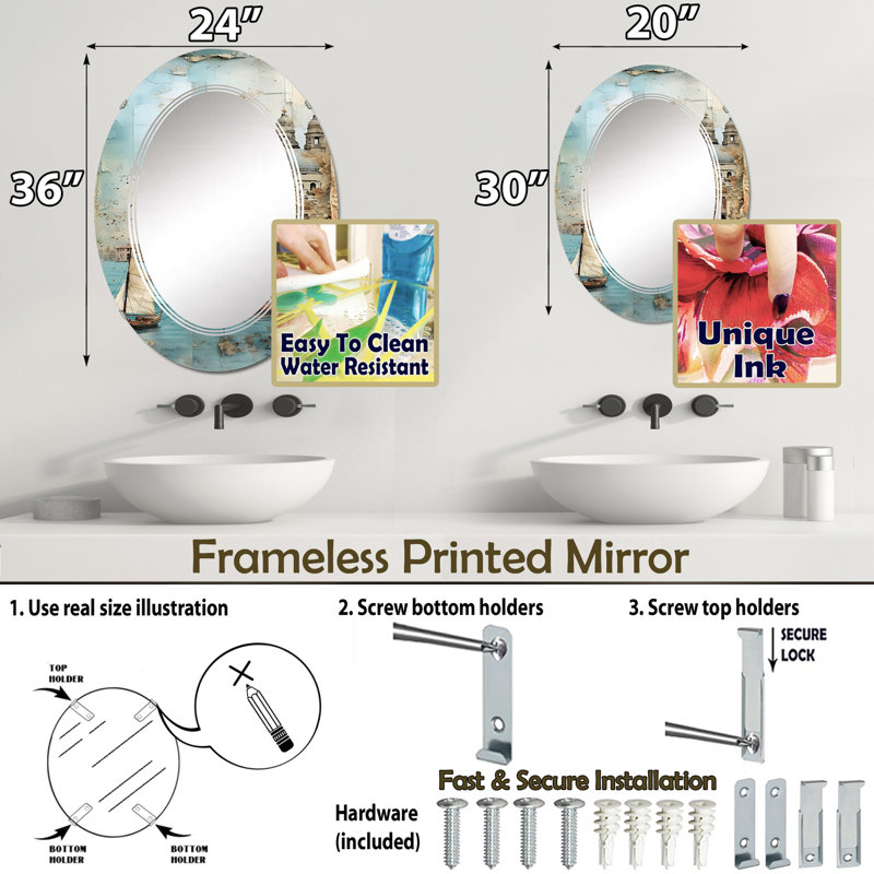 Miroir mural Vytoldas, 30 po x 20 po
