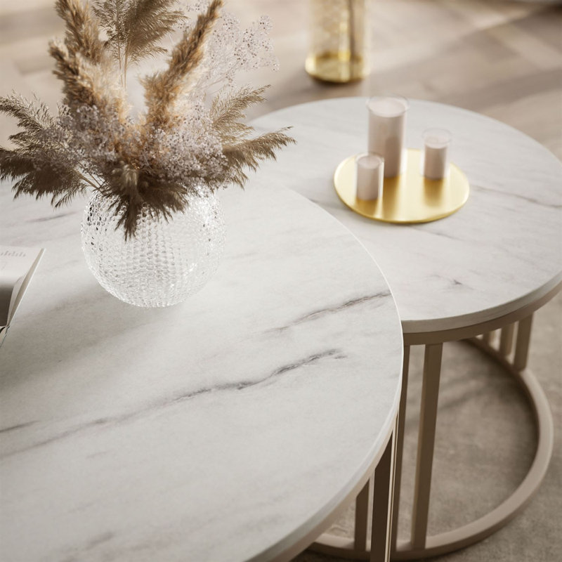 Frame Coffee Table, Grey, Marble