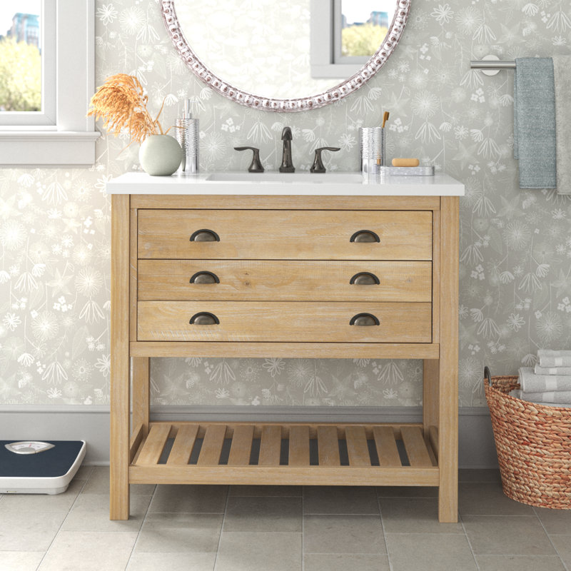 Ensemble de meuble-lavabo simple 37 po Grigg, Bois flottant