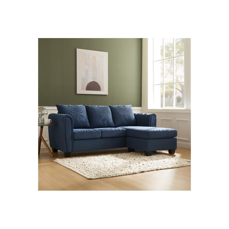 Argenziano 3 Seater Sofa & Chaise, Blue