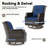 5-Piece PE Wicker Patio Furniture Set with 2 Chairs,Ottomans,Side Table & Blue Cushion-1550034388
