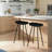Aronson 24" Backless Counter Stool with Mango Wood Saddle Seat | Black Iron Legs | Gold Footrest