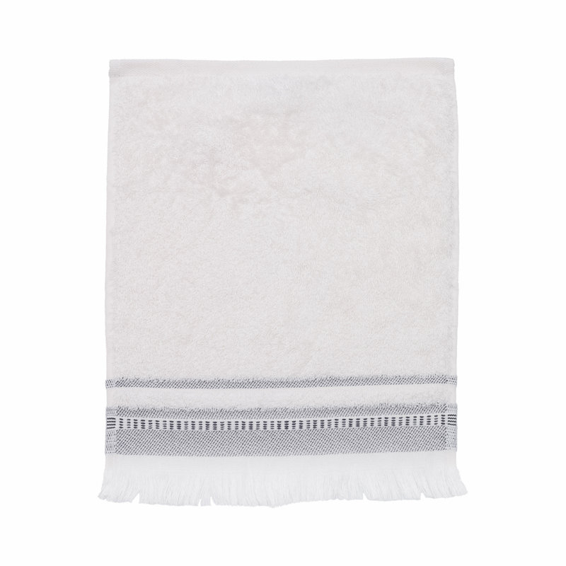 Sanket Midweight Washcloth, Off-White/Anthracite Grey