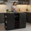 Table U-Style à hauteur de comptoir avec plateau pliable, prise de courant et support à vin-942913093