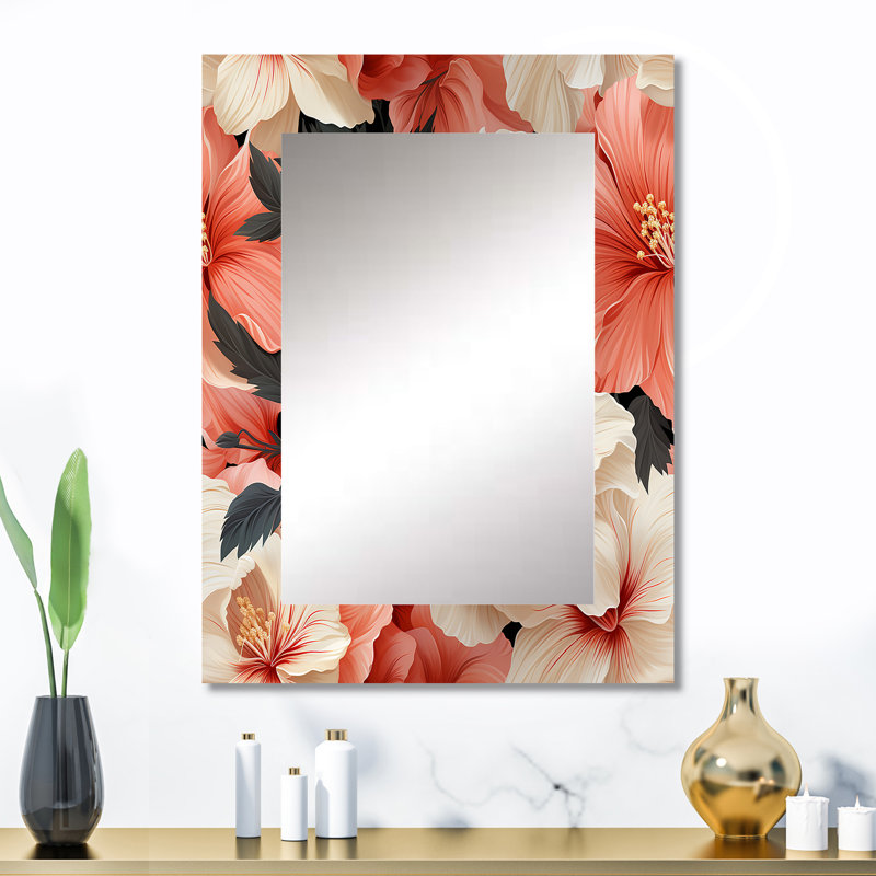 Amitiel Tropical Whisper Tropical Pattern - miroir tropical, 32 po x 24 po