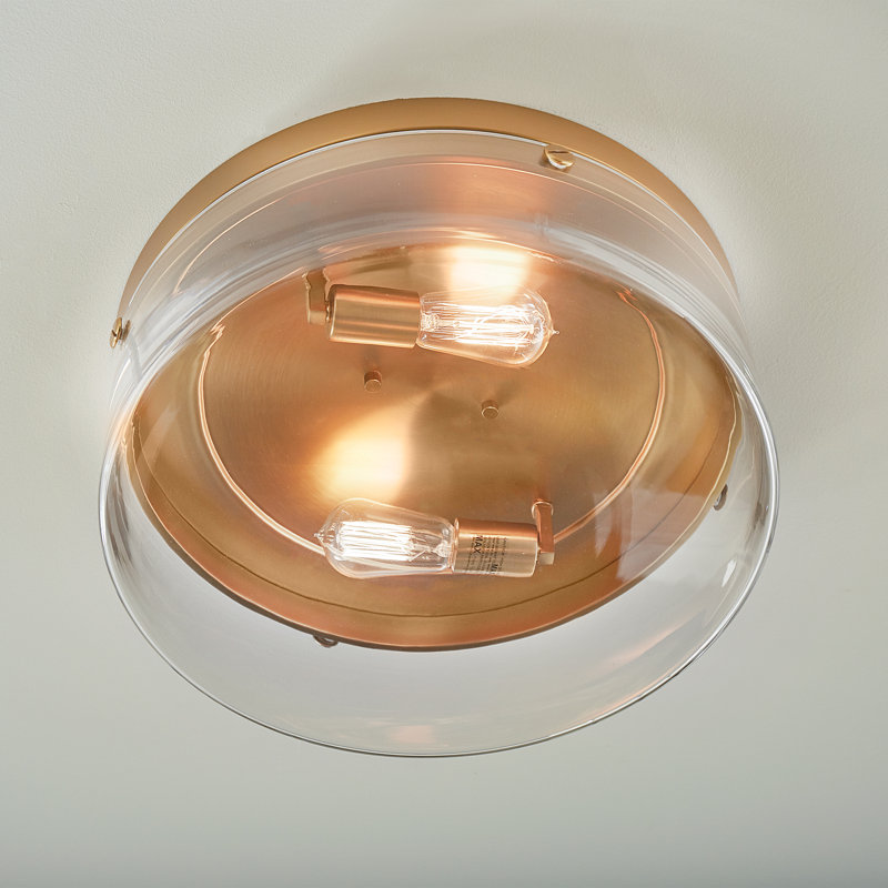 Garrett 2 - Light Flush Mount, Burnished Brass