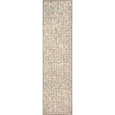 Tapis beige en laine / viscose touffeté à la main Martha Stewart