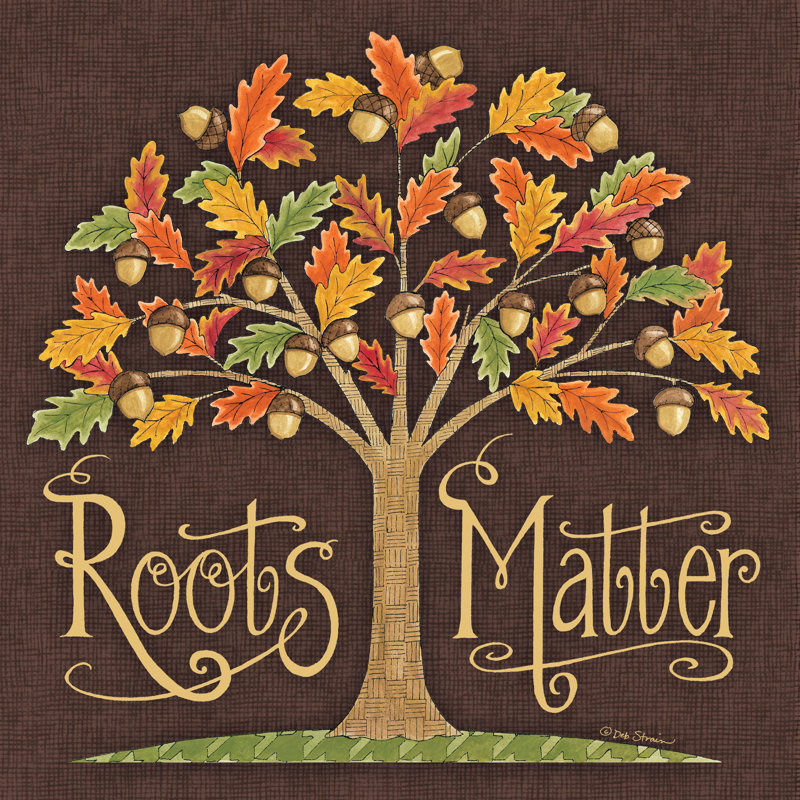 «Roots Matter» par Deb Strain - reproduction, H 12 po x l 12 po, Non, Toile encadrée noire