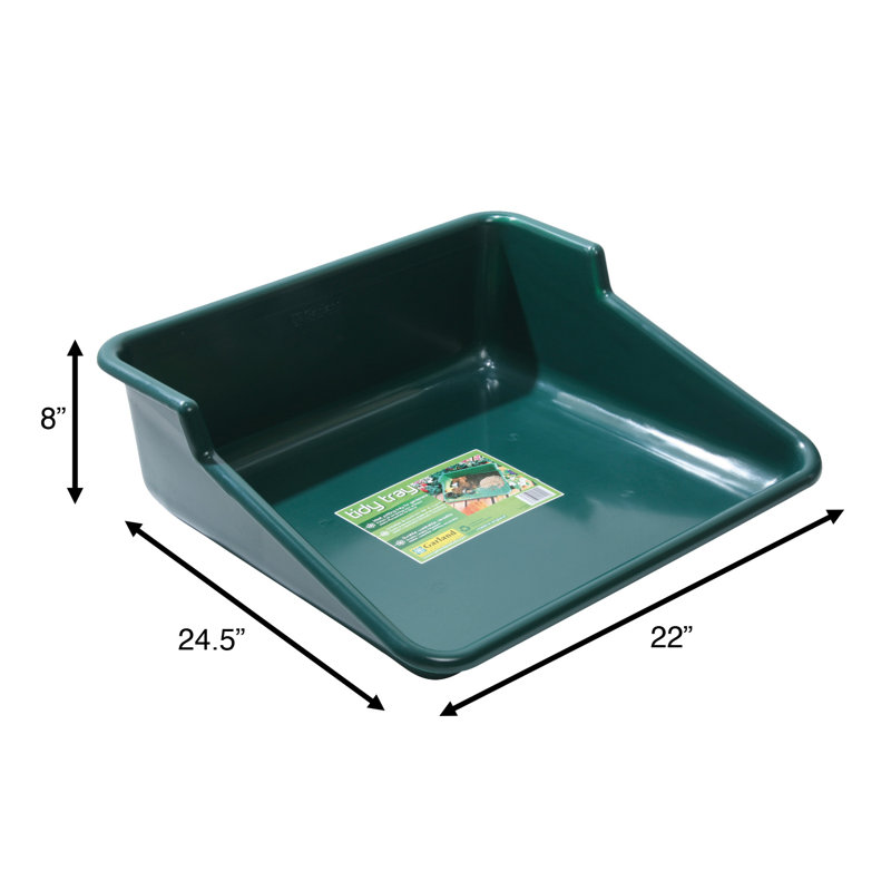 Ensemble de plateau de rempotage intérieur / extérieur avec poignées en bambou, 24,5 "x 22" x 8 "Garden Tidy Tray
