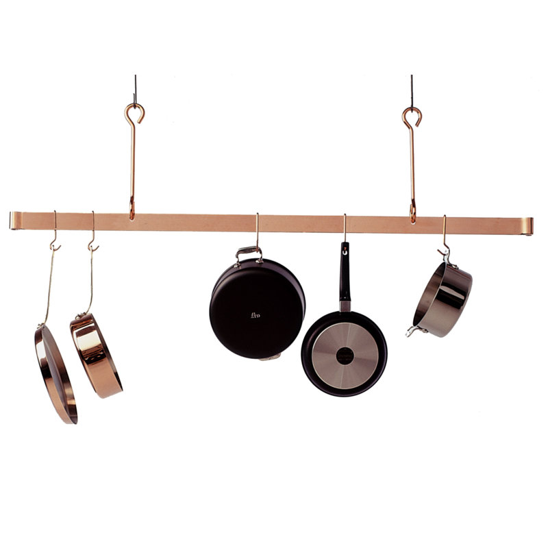 Handcrafted Offset Hook Ceiling Bar, 20'' H x 60'' W x 1'' D, Stainless Steel