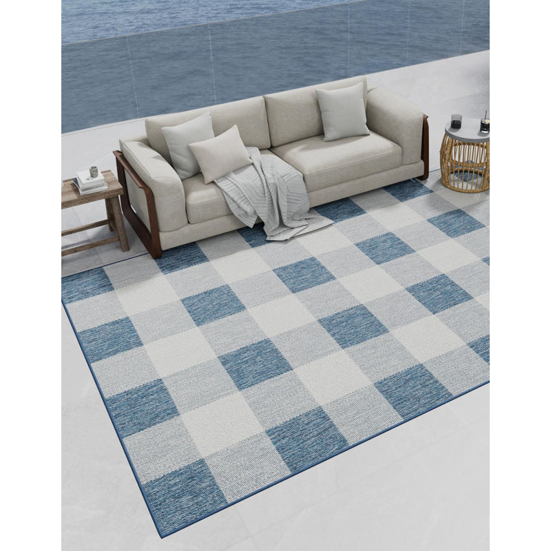 Tapis intérieur / extérieur bleu Borland, Rectangle 2 pi x 3 pi 1 po