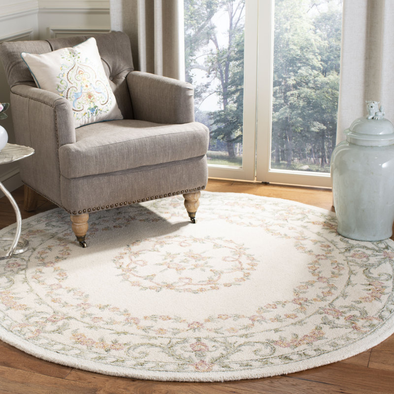 Barnsdall Hand Tufted Wool Oriental Rug, Round 6'
