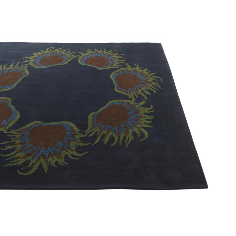 Tapis carré bleu marine Otto