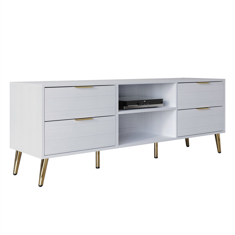 Crédence de rangement l 59,84 po Rafiat, Blanc
