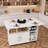 Multi-functional Folding Table With Storage Shelves And Wheels