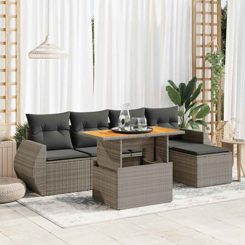  Ensemble de canapé de jardin gris