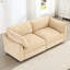 Chenille de blé 2 po, coussins enveloppants et accoudoirs, rangement coulissant, croissant - esthétique, tissu caché - matériau lisse-211244854