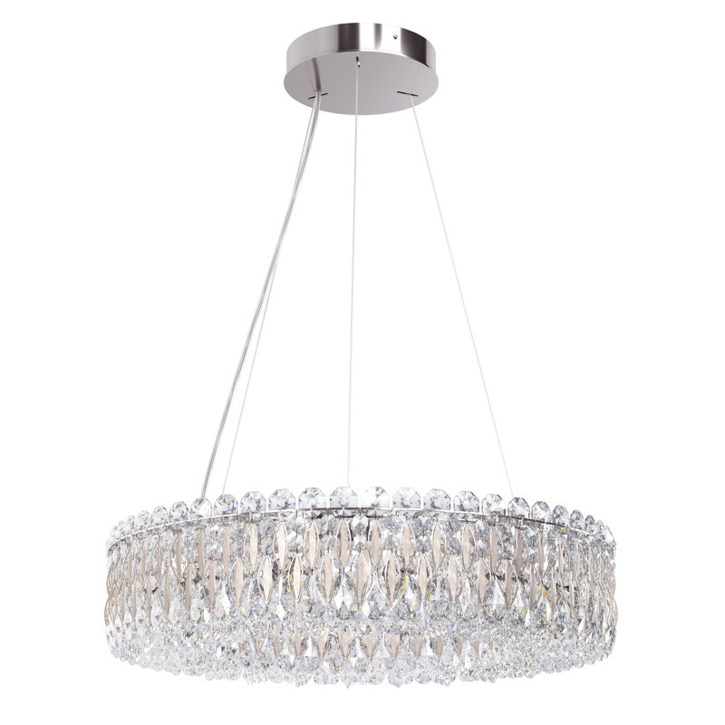 Sarella 12 - Light Dimmable Drum Chandelier, Heritage, Antique Silver