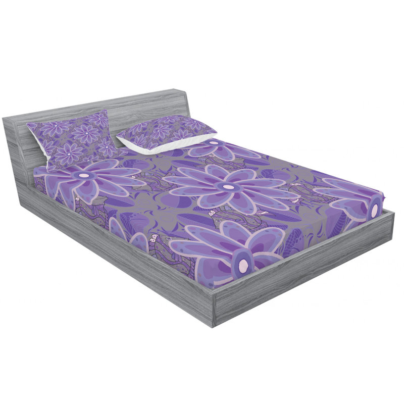 Mandala Microfiber Floral Sheet Set, Full Sheet Set with Fitted Sheet
